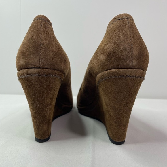 Schutz Brazilian Brown Suede Wedge Heels Size 10 - Picture 3 of 7